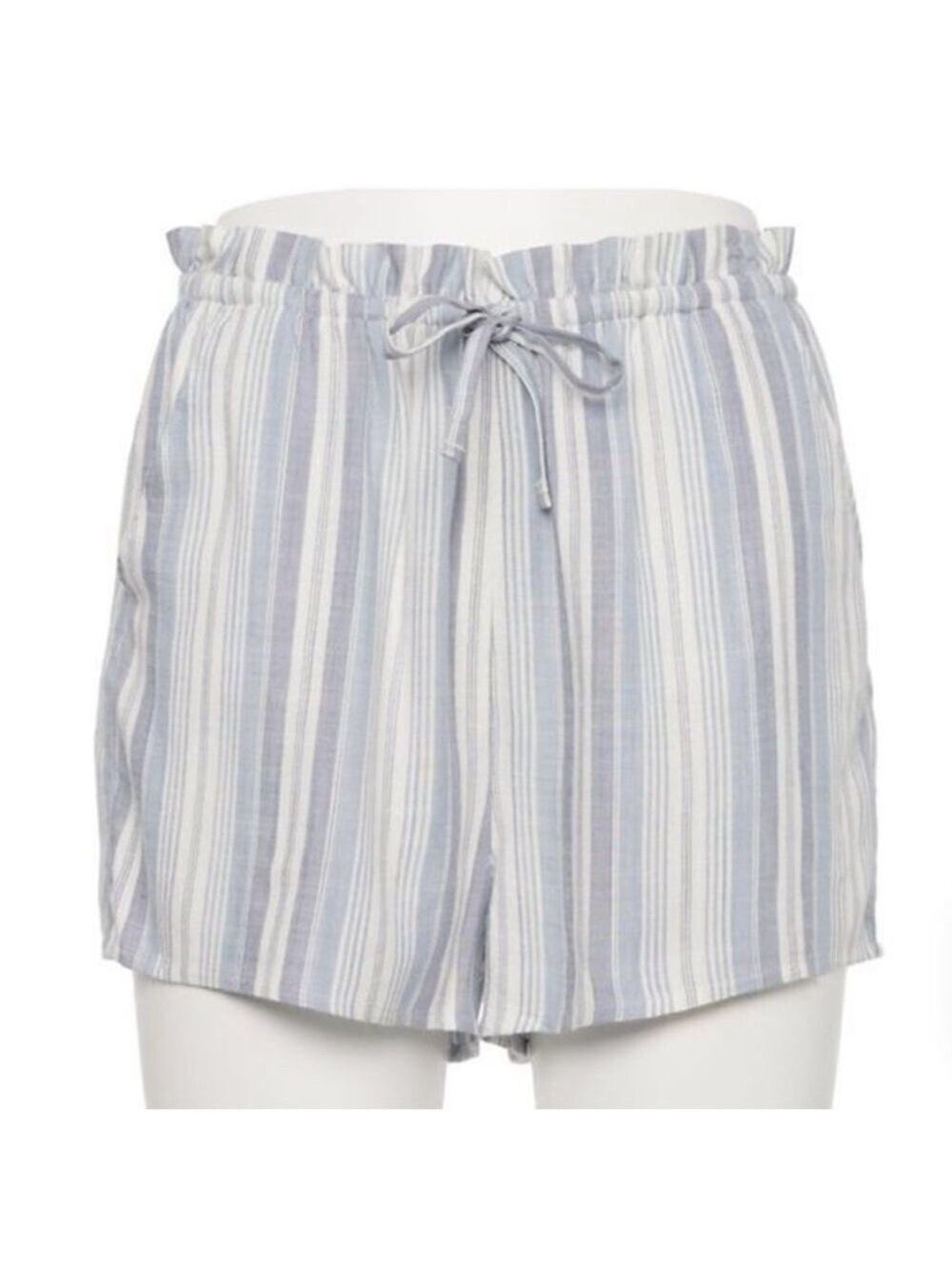 SO striped high rise shorty short Woman’s Juniors size XL blue and white